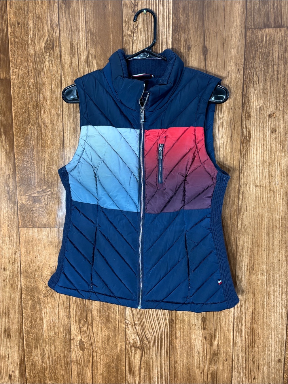 Tommy Hilfiger Colorblock Vest in Navy with Light Blue and Red Panels